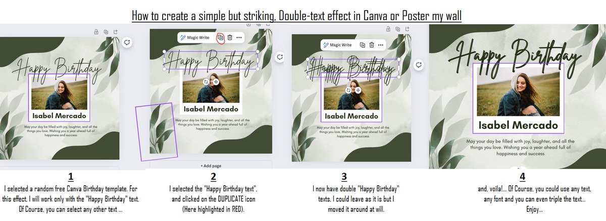 MavoWorld's tweet image. How to create a simple striking, Double-text effect in @Canva / @Postermywall 💡
#CanvaTutorials #canva #graphicsdesign #posterdesign #canvahacks #canvatips #canvadesignchallenge #canvadesigner #canvapro #canvabrasil #canvatipsandtricks #canvaindia #canvajapan #canvaforbusiness