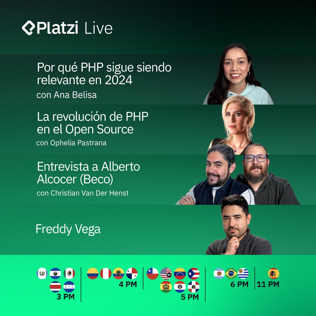 platzi's tweet photo. Hoy Platzi Live estará increíble.   

Nos vemos pronto 💚 https://t.co/8kt01ByfXr