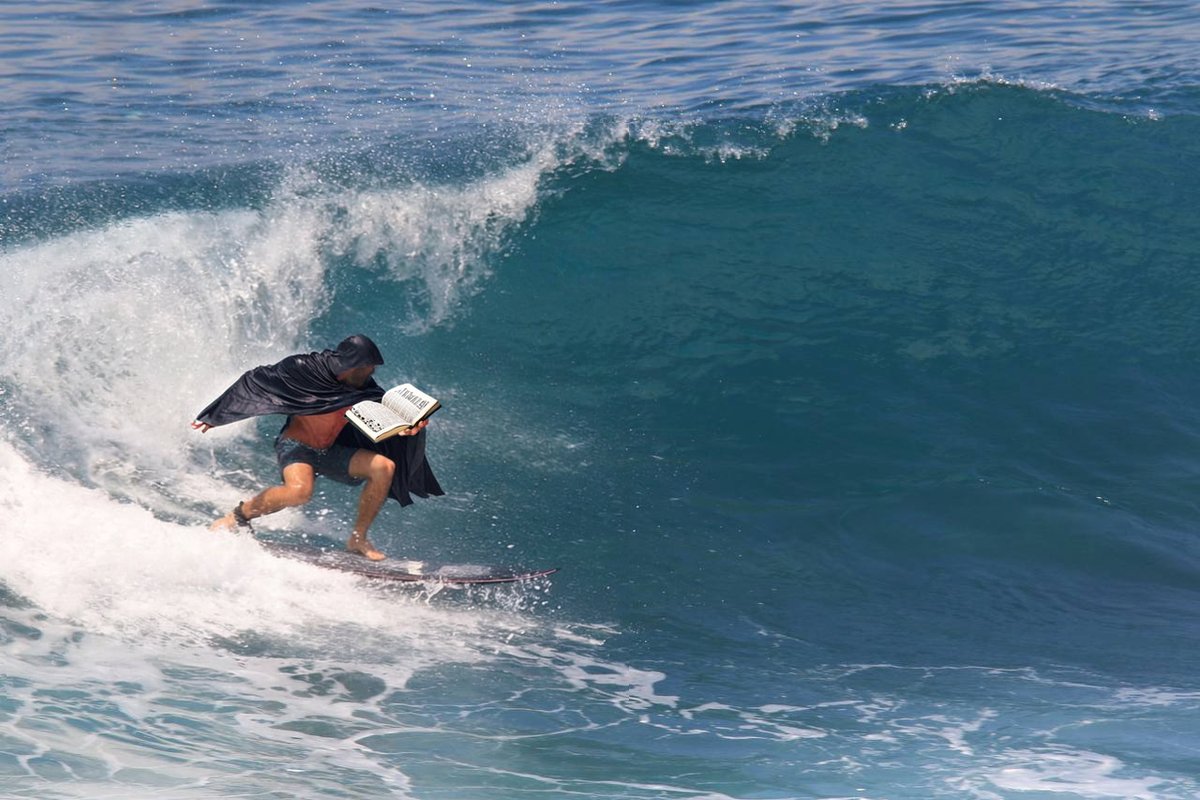 Here’s some leaked info from the sacred halls: new <a href="/burnt_xion/">XION</a> member seen surfing with his cape on while reading the #TheChurchofXiontology bible. This dude’s next level. What should we call him, Burnt Barrel or Burnt Surf?😂🔥