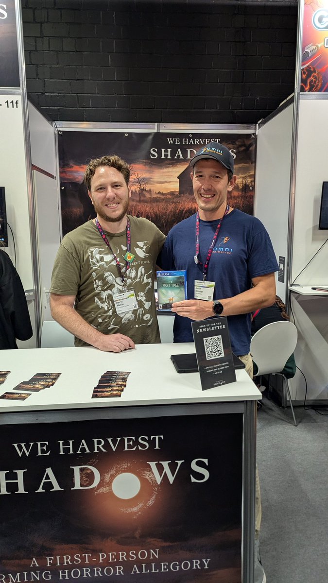 Congrats to <a href="/DavidWehle/">David Wehle</a> for the announcement of We Harvest Shadows. David used The Third Person Controller v1 with The First Tree and it was great to finally meet in person at <a href="/gamescom/">gamescom</a>.

store.steampowered.com/app/1559720/We…