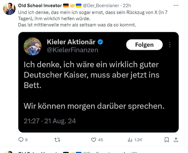 StudentUnknown's tweet image. Also, ich finde die beiden sollten endlich heiraten. Sie haben mehr gemeinsam, als sie denken. Ich würde dann sogar die Hochzeit finanzieren (kein Scherz). 

Was denkt die Community?

@keinSpekulant
@Finanz_Spass
@braincoreinvest
@aktienmessie