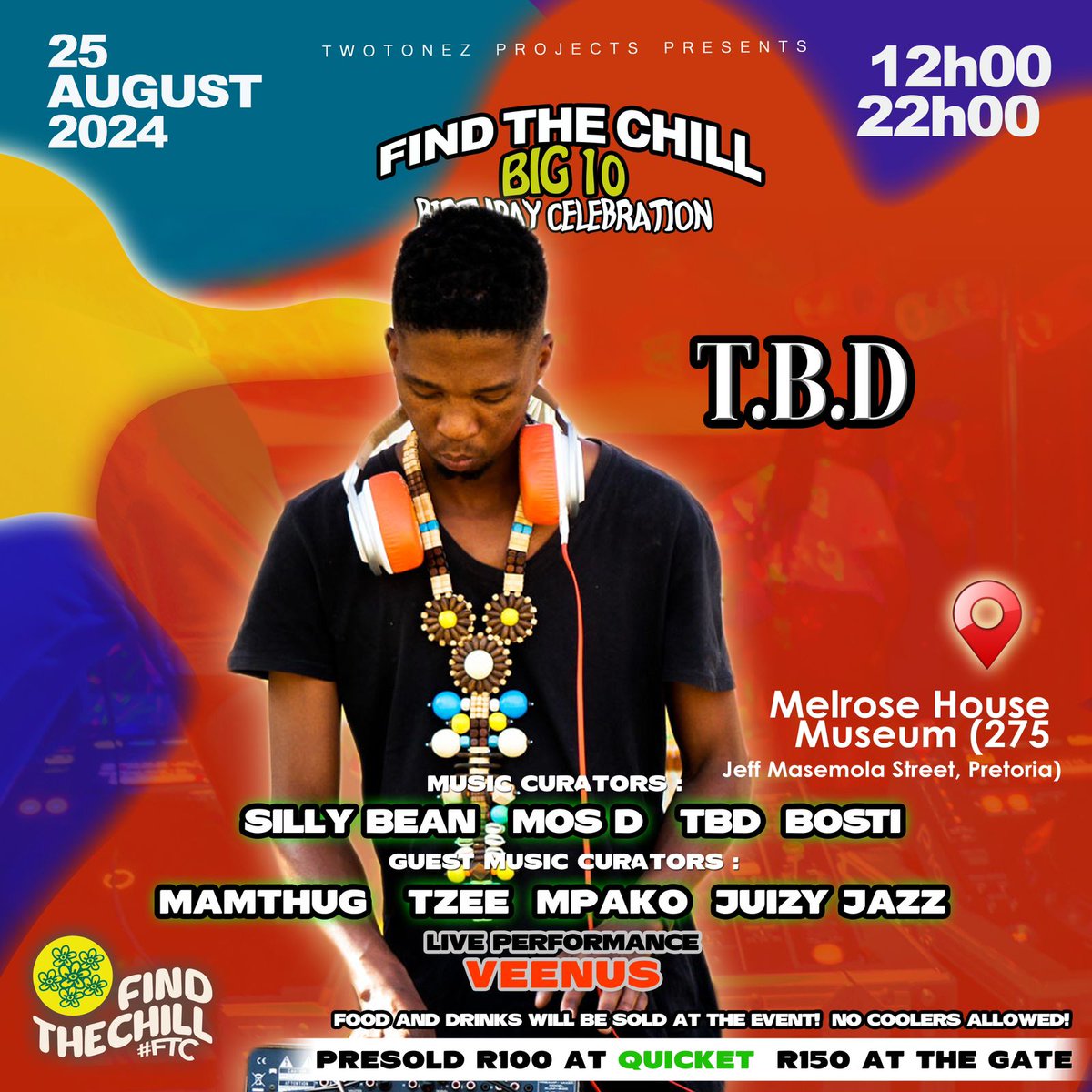FindTheChill1's tweet photo. A few Sleeps till #FindTheChillBIG10BIRTHDAYCELEBRATION  and you're invited🎉🥳🎂💃🏾

WHEN:SUNDAY 25TH AUGUST '24
TIME: 13H00 - 22H00
WHERE:@melrosemuseum
🙏🏾💚

PRESOLD TICKETS AVAILABLE:
https://t.co/bmO1c8HFNC

#FindTheChill #GoodVibes #GoodMusic #ChilledVibes #dayvibes☀️ https://t.co/cGnMXg5LzO