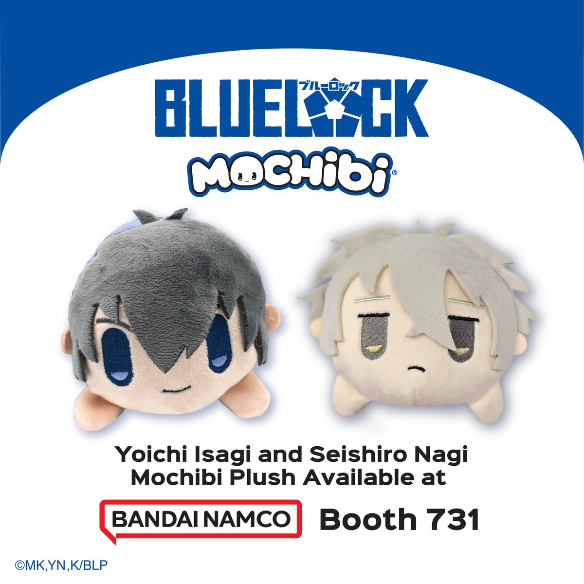 InfinifanInc's tweet photo. Isagi and Nagi #BlueLock Mochibi Plush will be available at Bandai Namco Filmworks' booth 731 at #AnimeNYC ! @bnfw_en https://t.co/3kGvvVcokZ