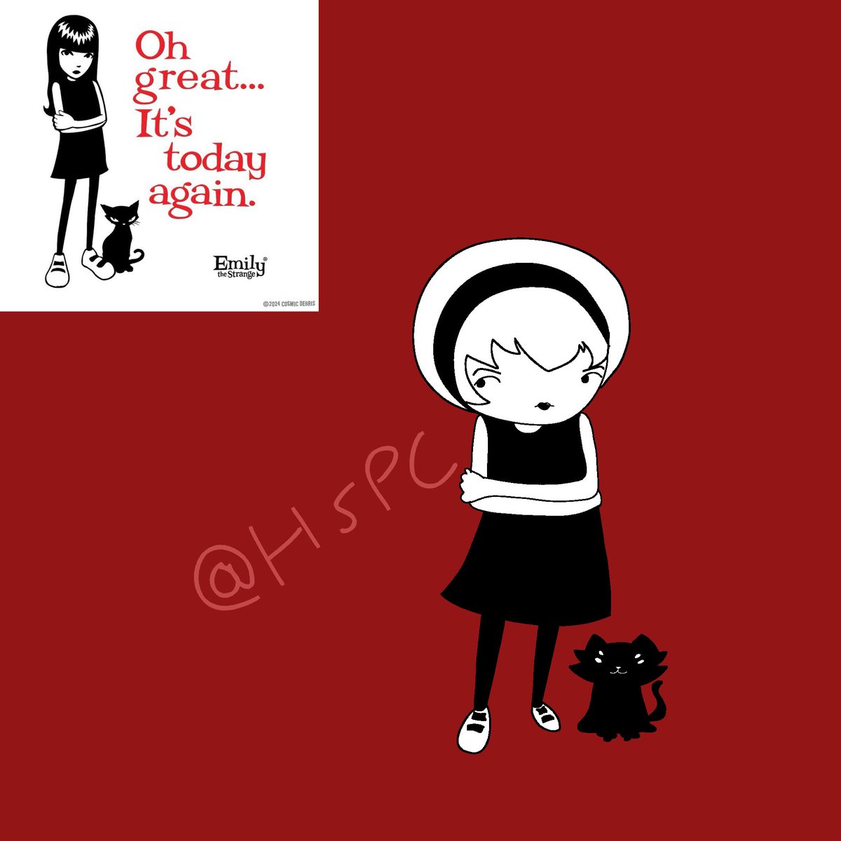 HomestuckPC's tweet image. Holy shit first post! Rose Lalonde as Emily the Strange. (Not the best. It was rushed)