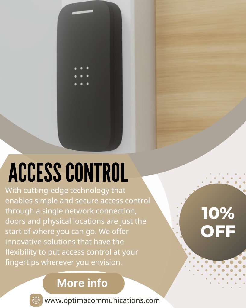 OptimaComm's tweet image. With cutting-edge technology that enables simple and secure access control through a single network connection, doors and physical locations are just the start of where you can go. We offer innovative solutions that have the flexibility to put access control at your fingertip ...