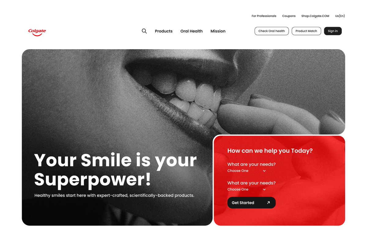 Hi, i have designed the fresh look of colgate landing page.

#LandingPage #UXDesign