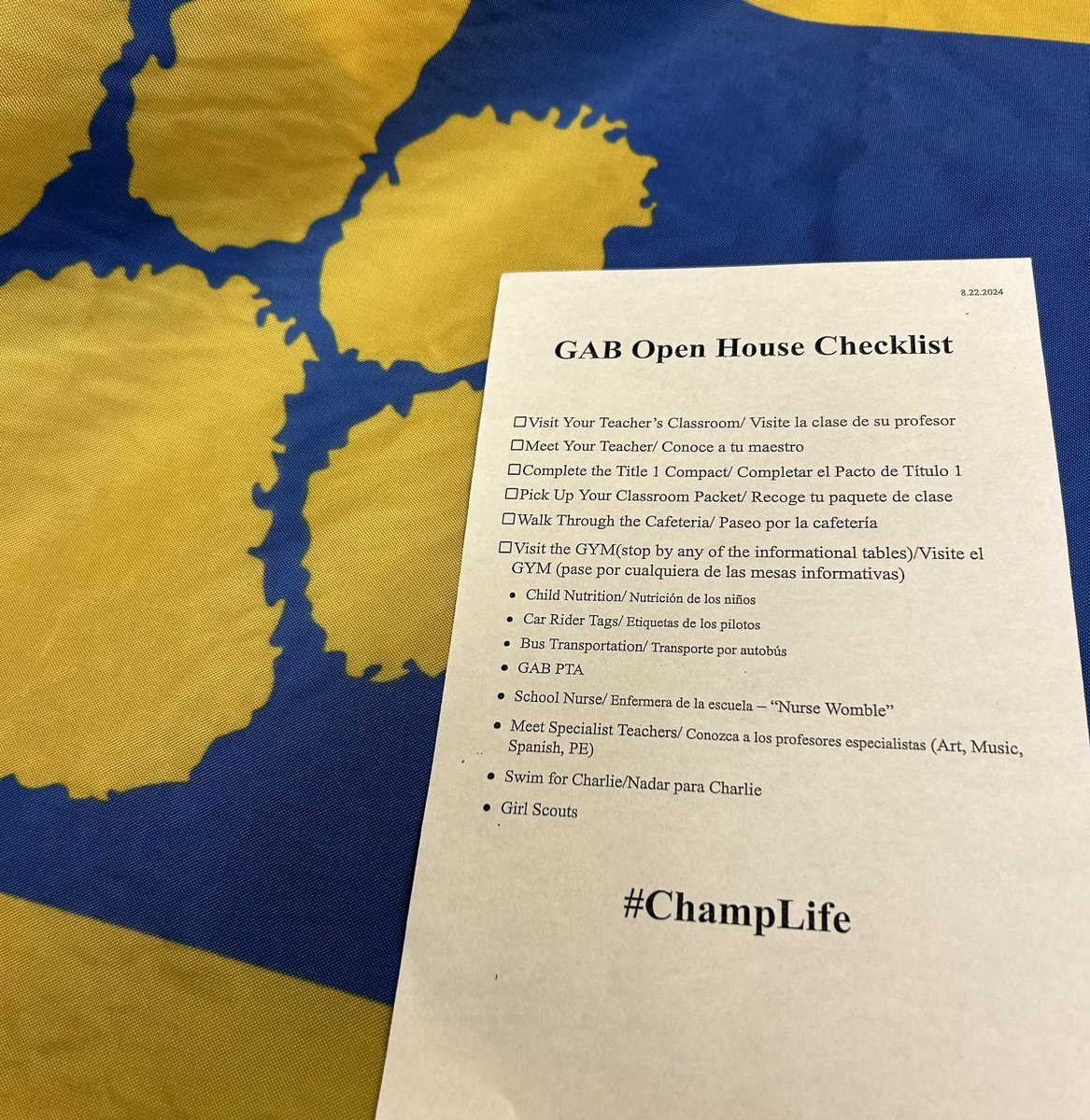 GABChamps's tweet photo. Looking forward to seeing everyone tonight! Grab your checklist when you arrive.

We are excited and ready for all of our GAB families to be back at the #1 tonight!! https://t.co/ThQ8gQG5jZ