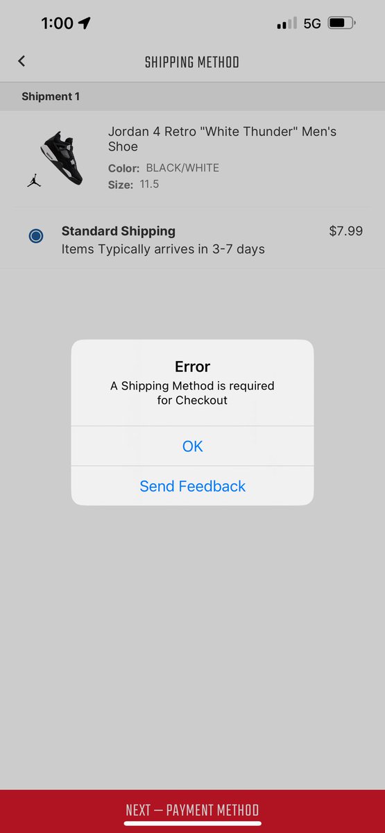 NateD3017's tweet photo. @thesnkrsleaker Payment method selected…@hibbettsports do better… https://t.co/IEfMaU0QTA