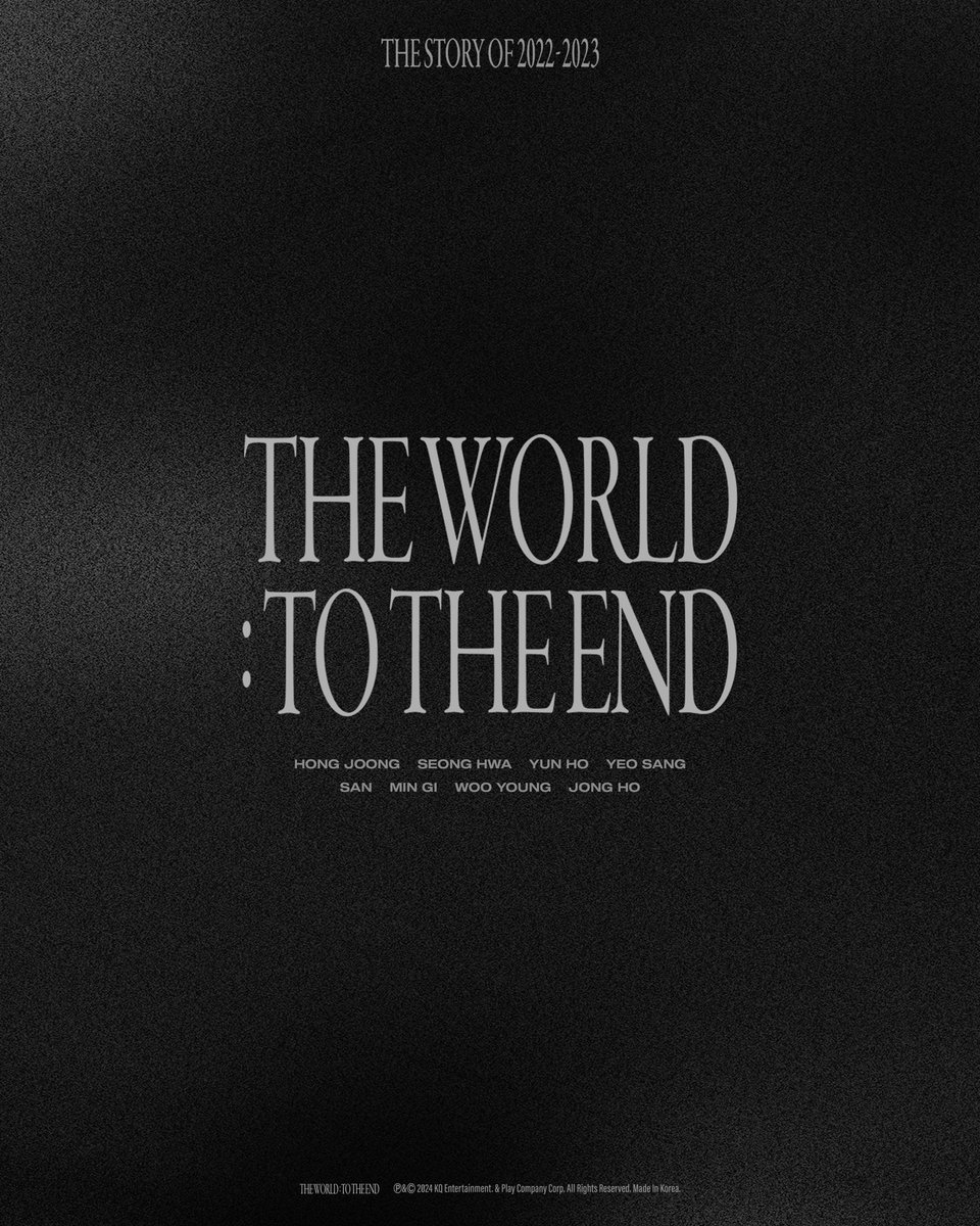 ATEEZczech's tweet photo. @ATEEZofficial [Czech]

[📢] ATEEZ THE WORLD: TO THE END

Bude zveřejněn ATEEZ THE WORLD: TO THE END, který bude obsahovat příběh série [THE WORLD]📔

PŘEDOBJEDNÁVKY: 23. 8. 2024(PÁ) 6:00 (CET)
VYDÁNÍ: 22. 10. 2024(ÚT)
⠀
#TO_THE_END #ATEEZ #에이티즈 https://t.co/0AMG1aBU5k