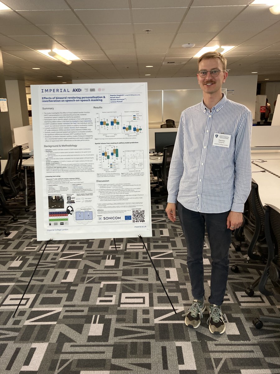 Thank you to everyone who stopped by my poster at <a href="/AESorg/">Audio Engineering Society</a> <a href="/AES_AVAR/">AVAR 2024</a>. And thanks <a href="/SONICOMproject/">SONICOM</a> for sponsoring my trip!
