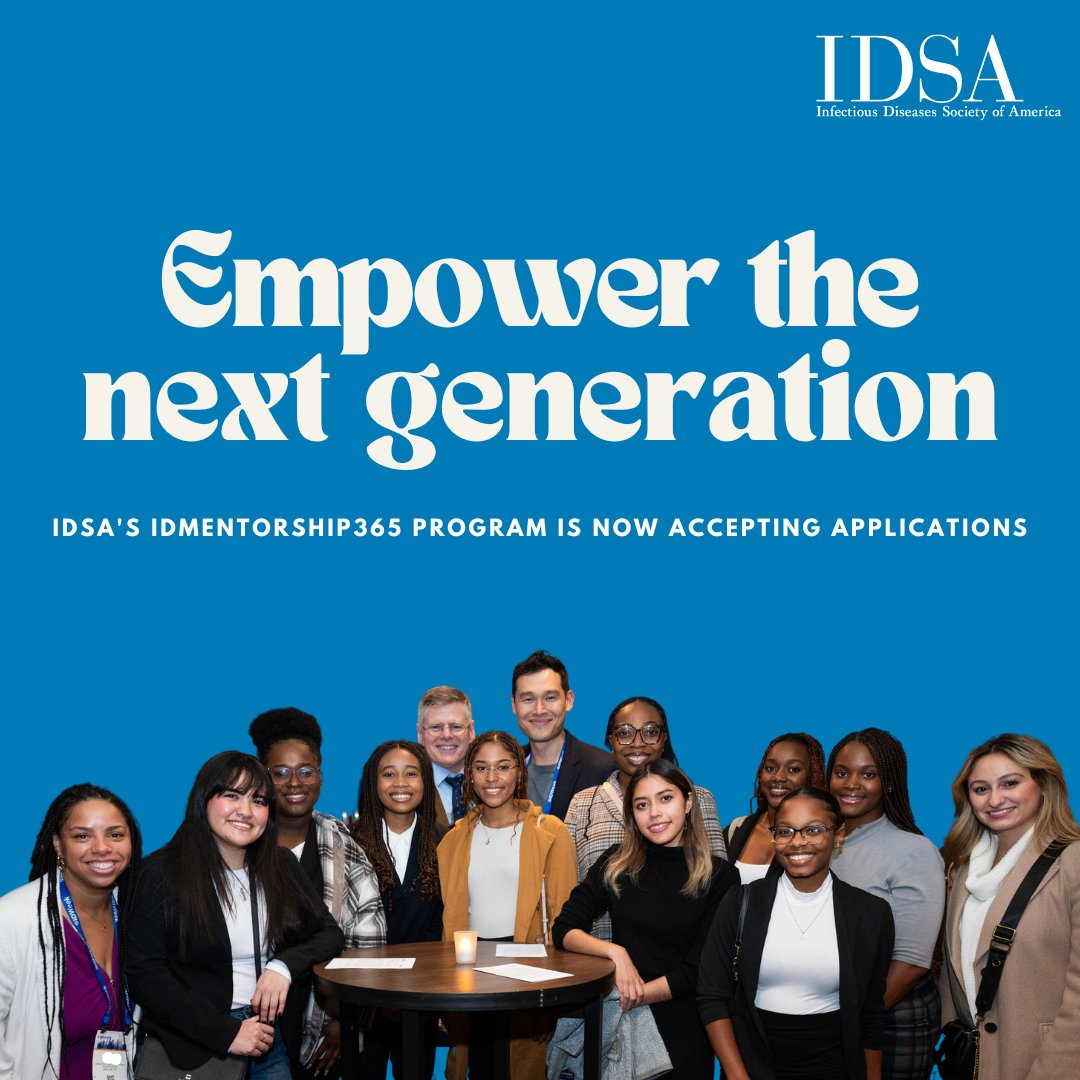 TOMORROW, Aug. 23 is the final day to apply to IDSA’s iDMentorship365 program, which connects mentors and mentees together.

Mentors are needed! Empower the next generation of ID professionals.✨

Apply: idsa.chronus.com