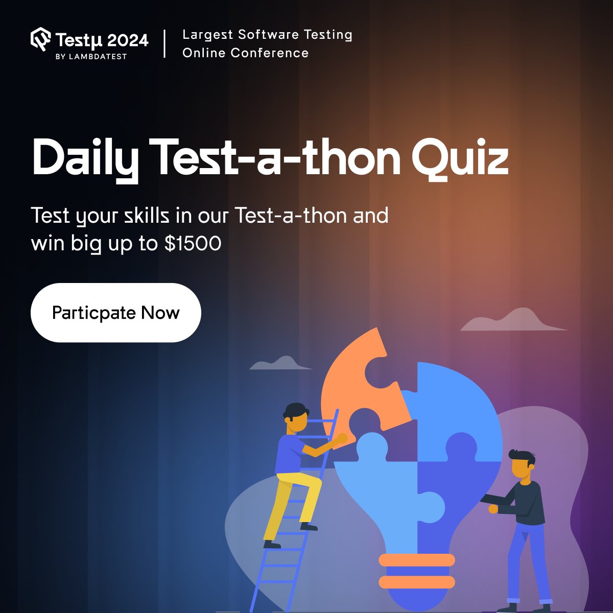 lambdatesting's tweet image. 🏆Ready to put your testing skills to the test? Join #TestMuConf 2024 daily Test-a-thon Challenge and win big prizes!

➡️bit.ly/3YPf6NS

#TestμConference #Conference #SoftwareTesting #TestAutomation