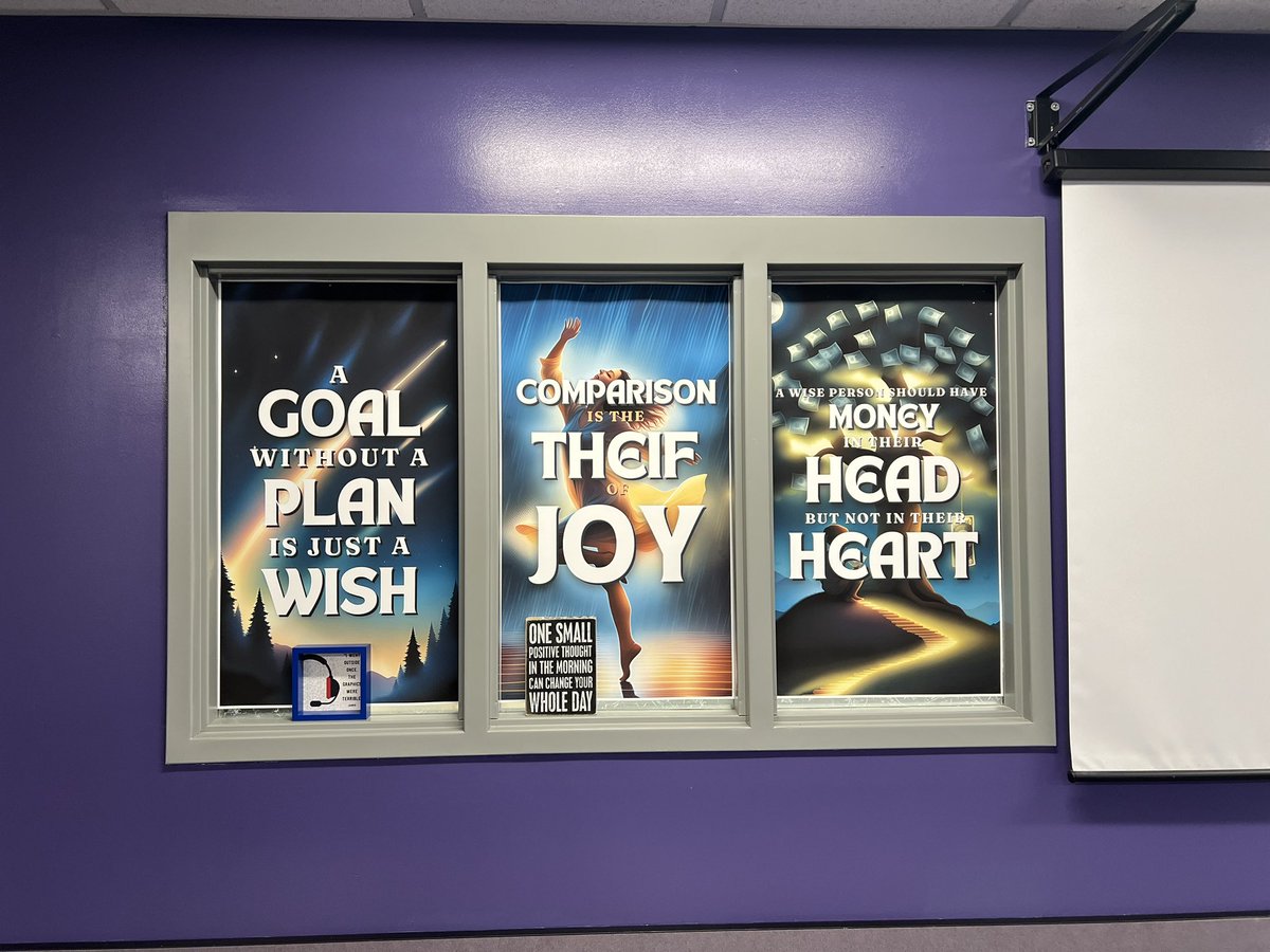 One of the fun parts for me of a new space is the incremental updates, personalization, and creative designs that I start to get done in those small pockets of time I find. Here are some of the motivational posters for my consumer students I’ve added to start. Designed in <a href="/canva/">Canva</a>