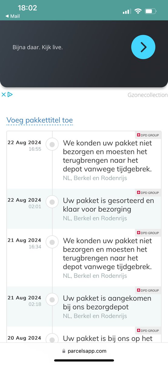 Beste <a href="/dpdNL/">DPD Pakketservice NL</a> hoelang hebben jullie nog nodig om m’n pakket af te leveren ?
IK HEB HET NODIG!!!