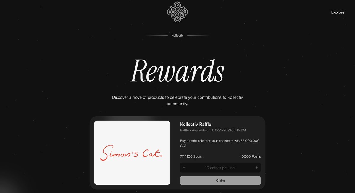 tradinglord 🍬 (@tradinglord) on Twitter photo Currently raffling away thousands of dollars worth of $CAT to $KOL holders through our in-house reward mechanisms.
Kollectiv winning.
discord.gg/kollectiv
Kudos to <a href="/SimonsCatMeme/">Simon's Cat Token</a> Currently raffling away thousands of dollars worth of $CAT to $KOL holders through our in-house reward mechanisms.
Kollectiv winning.
discord.gg/kollectiv
Kudos to <a href="/SimonsCatMeme/">Simon's Cat Token</a>