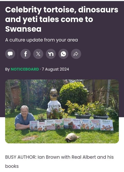 IanBrownTV's tweet photo. Making #Headlines. Next #Tuesday Aug 27 our #ALBERTthetortoise #HuggnBugg #picturebooks #storytime at #Gowerton (am) & #Townhill (pm) #libraries #Swansea #Wales with #SwanseaLibraries @Discovermore #Storytelling, #tortoises #yetis #dinosaurs, & giveaways https://t.co/Olqfb5epP8 https://t.co/LSrrQoZ24d