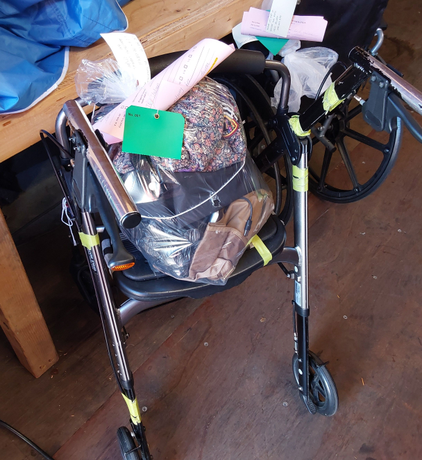 hdizz___'s tweet photo. Here are photos of wheelchairs and walkers Mayor's Breed's teams stole from disabled homeless people in recent weeks as part of her crackdown on homeless encampments. 49% of homeless people in SF have disabilities. https://t.co/s6feuauqIk