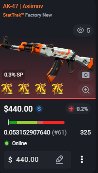 Ax3lace's tweet photo. Float ain't letting me get this ak sold lmao https://t.co/DgWUIhXVxf