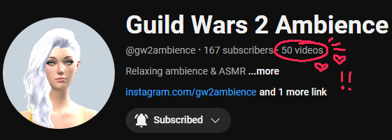 gw2ambience's tweet photo. 💕50 videos posted!!💕
(and still so much left to record) https://t.co/O6LA26jaBZ