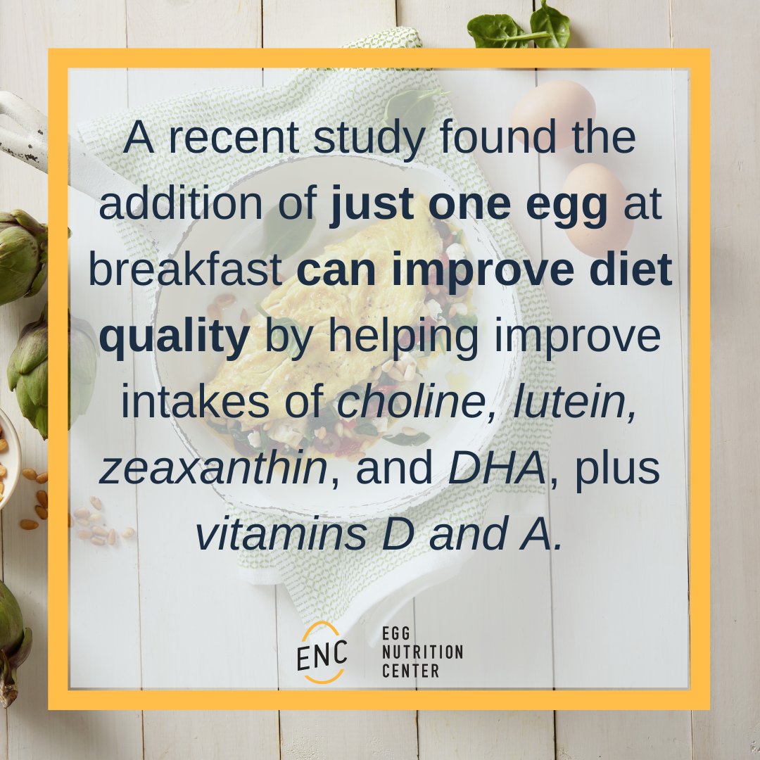 🍳Nutrient-rich eggs have key nutrients you need.
A recent study published in Nutrients found that if children add one egg at breakfast, diet quality improves by helping increase intakes of choline, lutein, zeaxanthin, DHA, vitamins D and A.
What’s your favorite way to eat eggs?