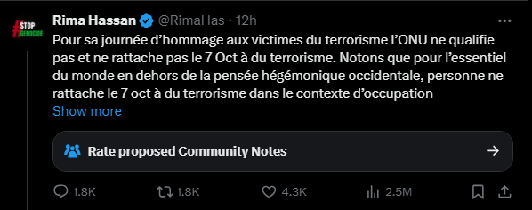 Renaissance_Ott's tweet photo. @InsoumisAmerica Et pour le relativisme 9et les mensonges) de votre candidate par rapport au Hamas vous avez des pistes ? https://t.co/45ZY4GK4MO