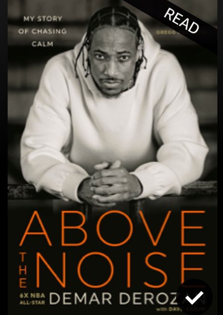 samiam0921's tweet photo. A memoir about growing up around gangs, losing family, friends, mental health struggles, his relationship, and being away from family while he is on the road. Thank you to NetGalley for the advanced copy in exchange for my honest review. #Netgalley #AboveTneNoise @DeMar_DeRozan https://t.co/a8tOFRr1j5