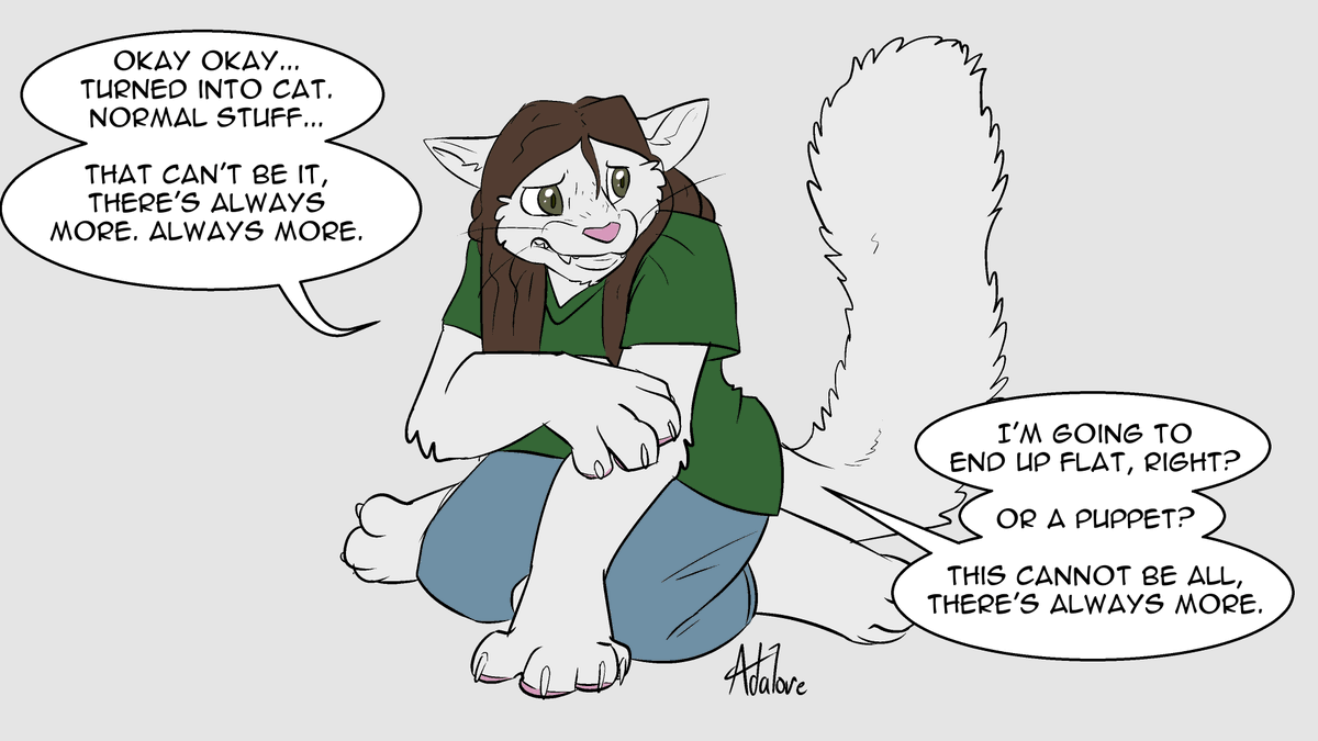Adalore1's tweet photo. Patron art for @Ty_eff - A perpetual victim of multi-stage and meta transformations, Ty is caught off guard by a simple post TF situation. https://t.co/DGqEuDCqK0