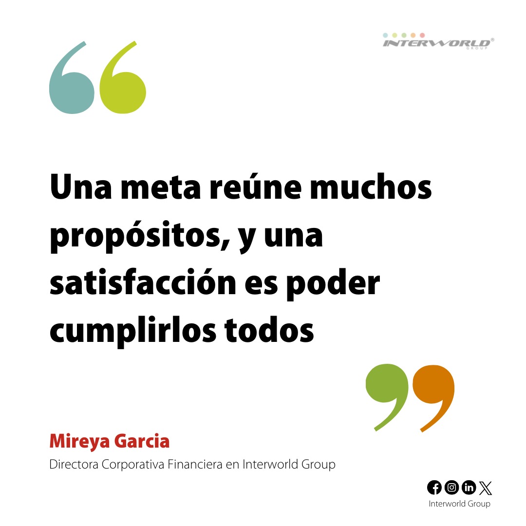 InterworldGroup's tweet photo. #FraseDelDía "Una meta reúne muchos propósitos, y una satisfacción es poder cumplirlos todos".
Mireya García | Directora Corporativa Financiera en Interworld Group

#logistica #frase #colombia #IWG https://t.co/KI0NBhIgiJ