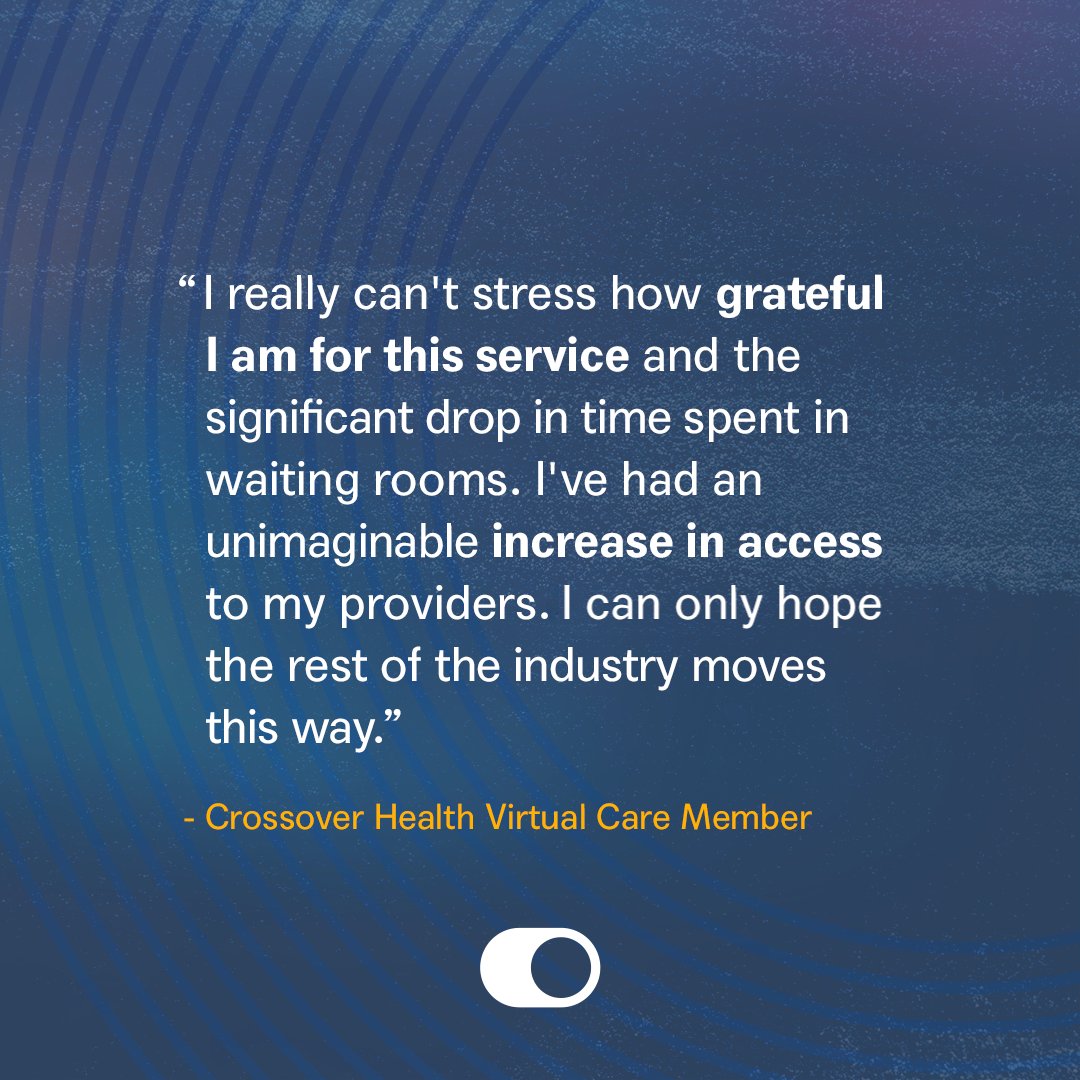 Register:  www2.crossoverhealth.com/VirtualWebinar…
Explore the impact of Virtual Primary Care on healthcare access, patient-provider relationships, and care continuity. Our August 28 webinar features industry experts discussing its advantages and practical implementation.