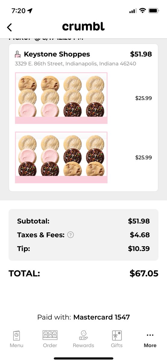 edwindario's tweet photo. @CrumblCookies what’s up
with the default and automatic gratuity of 20%!  I didn’t realize in my last order that an automatic tip of $10.39 was added to my order?!  Default for gratuity should be “0”!  Highly deceptive practice. Will not be patronizing @CrumblCookies again! https://t.co/yvxcY1BvOu