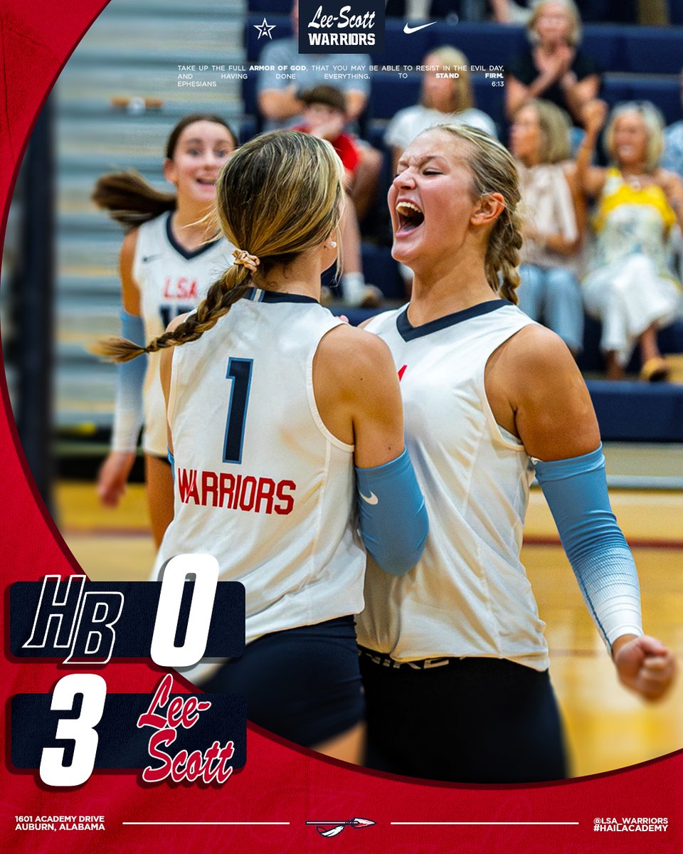 LSA_Warriors's tweet photo. 🧹🧹

A 3-0 sweep from varsity and a 2-0 sweep from JV over Horseshoe Bend gets the athletic season started for the Warriors!

#HailAcademy🍢 https://t.co/ekyhi8R3Qs