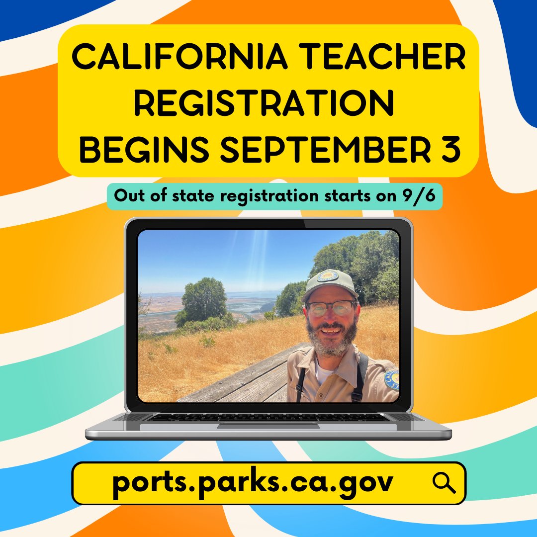 PORTS Presenters are wrapping up their summer in the parks and getting ready for fall virtual field trips! Are you ready? Registration begins September 3 at 3:30pm for California Teachers! 🍎