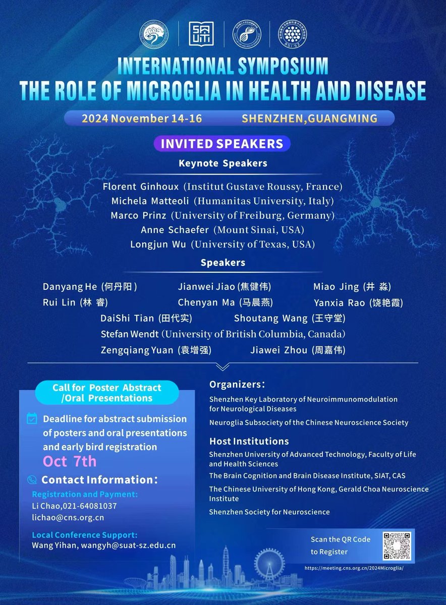 Sagun (@sagun100) on Twitter photo Dear microglia enthusiasts, get ready for the upcoming International Microglia Symposium in China, with prominent microglial scientists such as <a href="/FGinhoux/">@realFlorentGinhoux</a>, <a href="/Michela30586273/">Michela Matteoli</a>, <a href="/lab_schaefer/">Schaefer Lab</a>, <a href="/LongJun_Wu/">Wu Lab at UTHealth</a>, Marco Prinz, and more, chaired by Helmut Kettenmann, 1/2 Dear microglia enthusiasts, get ready for the upcoming International Microglia Symposium in China, with prominent microglial scientists such as <a href="/FGinhoux/">@realFlorentGinhoux</a>, <a href="/Michela30586273/">Michela Matteoli</a>, <a href="/lab_schaefer/">Schaefer Lab</a>, <a href="/LongJun_Wu/">Wu Lab at UTHealth</a>, Marco Prinz, and more, chaired by Helmut Kettenmann, 1/2