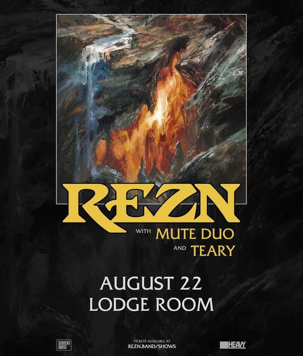 TONIGHT‼️ Underground metal band <a href="/reznband/">REZN</a> headlines in #LosAngeles with special guests #Teary and #MuteDuo!! Tickets available at the door or online via lodgeroomhlp.com/shows/rezn