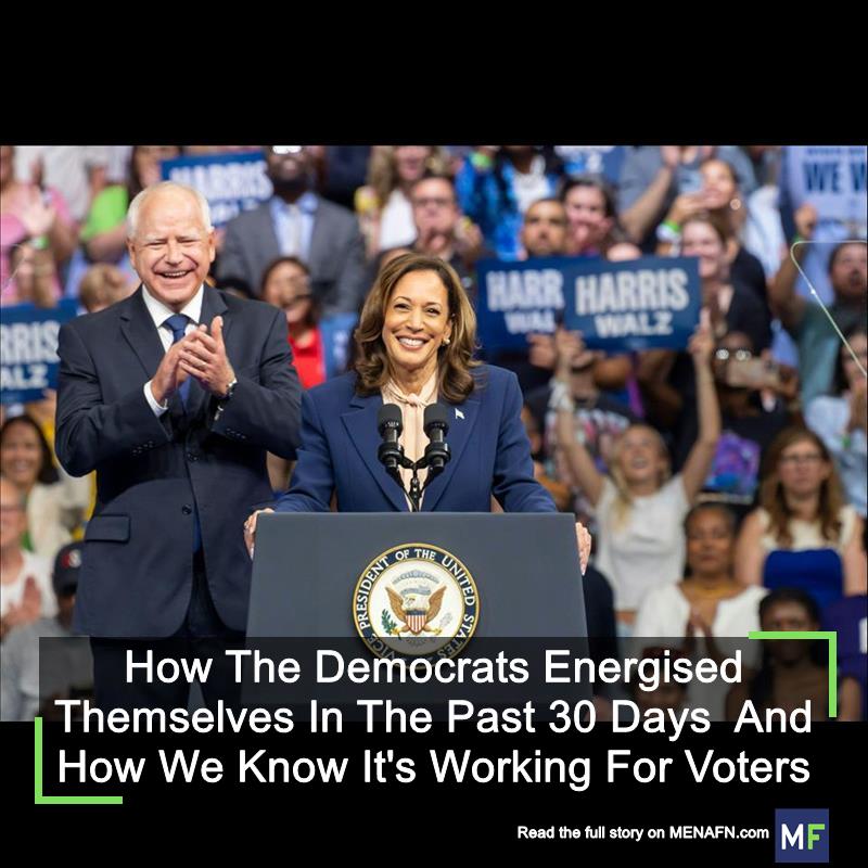 MENAFN's tweet image. How The Democrats Energised Themselves In The Past 30 Days And How We Know It's Working For Voters #Democrats #Energised #Themselves #Past #Days #Know #It's #Working #Voters #USA #Russia #Biden #Ukraine #War #Palestine #Gaza #Israel # dlvr.it/TCFgv8