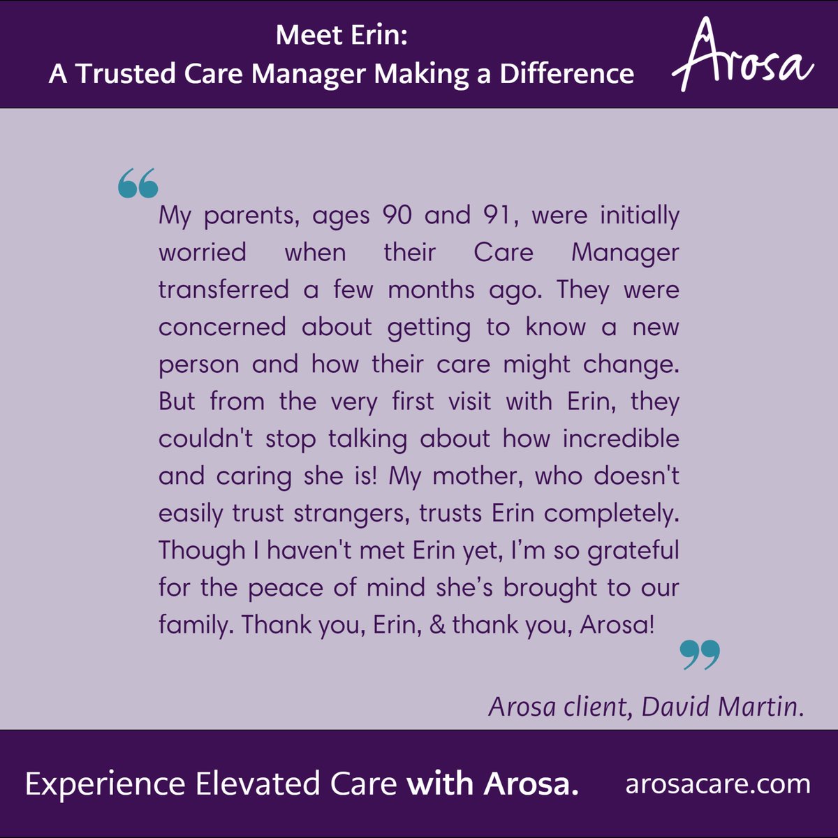 arosa_care's tweet photo. Meet Erin, the Care Manager who earned our clients' trust from day one. Her incredible care has brought peace of mind to their family. #CareManagerSpotlight #ArosaCare https://t.co/YUkREqM1vp