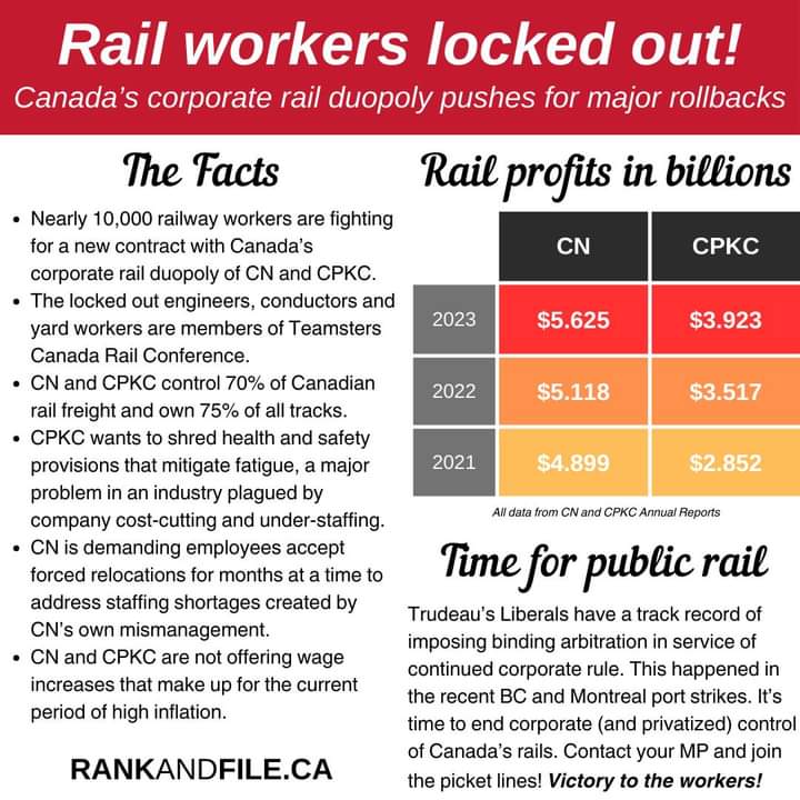 Don't be derailed! Here are the facts! Which side are you on?
#cdnpoli #lockout