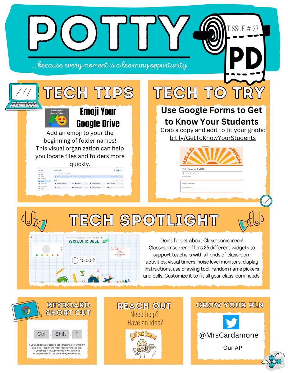 kyndrahartzler's tweet photo. First Edition of #POTTYPD for the 24-25 school year @BirkesCFISD is up! Get organized, get to know your students, follow our AP @MrsCardamone! https://t.co/AdbhywiQuS