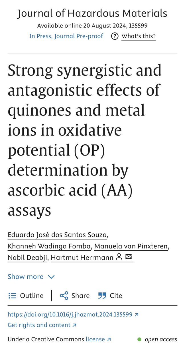 edujdssqmc's tweet photo. I'm thrilled to announce that our paper has been accepted for publication in the Journal of Hazardous Materials! 

This work was conducted at ACD @TROPOS_de under the supervision of Prof. @H_Herrmann24 and Dr. Wadinga Fomba.

#OxidativePotential #HealthEffects #ParticulateMatter https://t.co/NU9Q2Bszz5