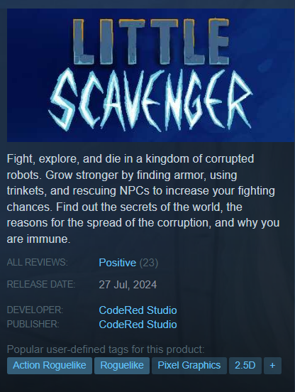 CodeRed_dev's tweet photo. btw I released a game on steam! buy a copy to support me 😎

(link in bio) https://t.co/za8yohHVIb