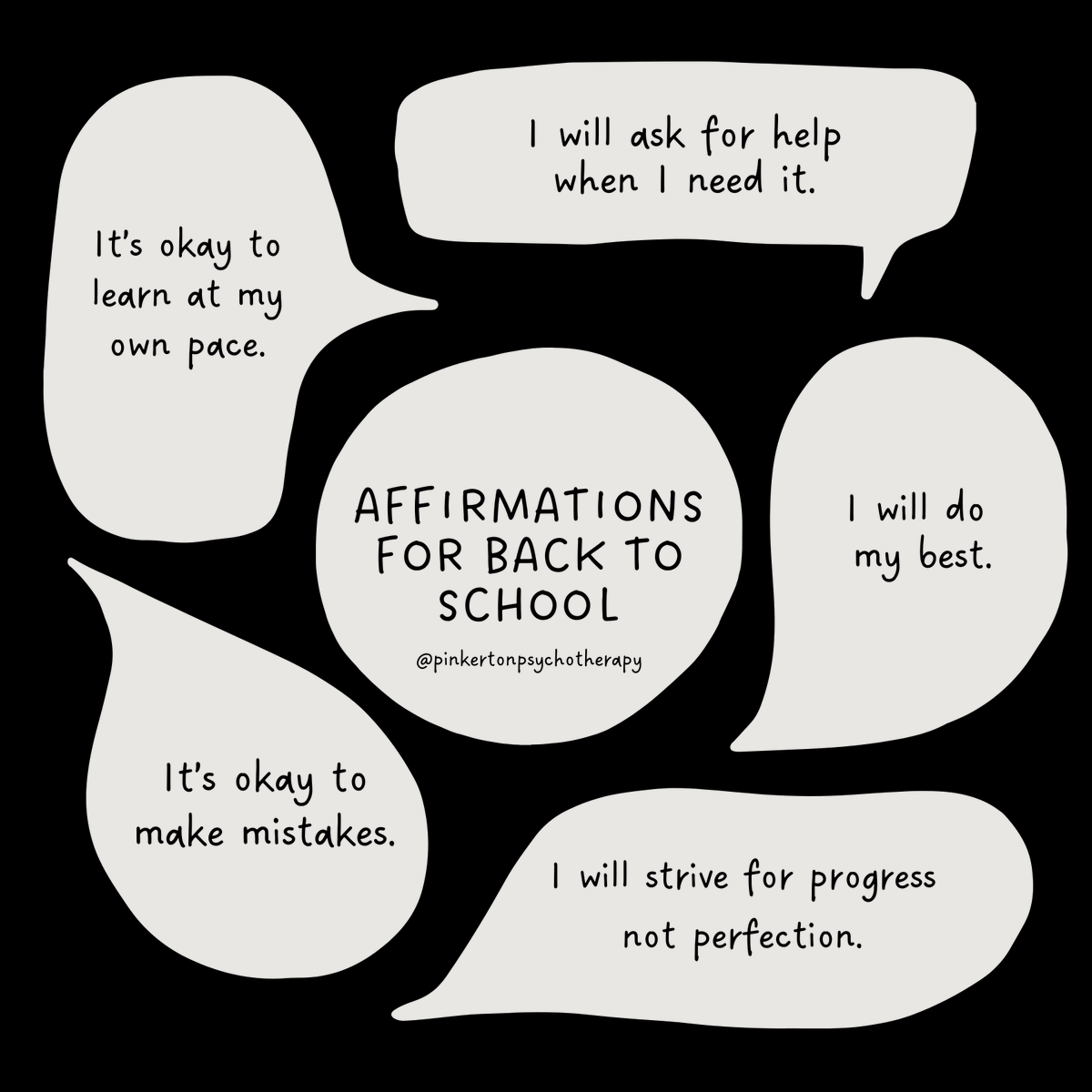 PinkertonPsych's tweet photo. Start your school year with a boost of positivity! These affirmations are here to remind you that you're capable, strong, and ready for anything. You've got this!

#BackToSchool #Affirmations #YouGotThis https://t.co/PcCg8wOols