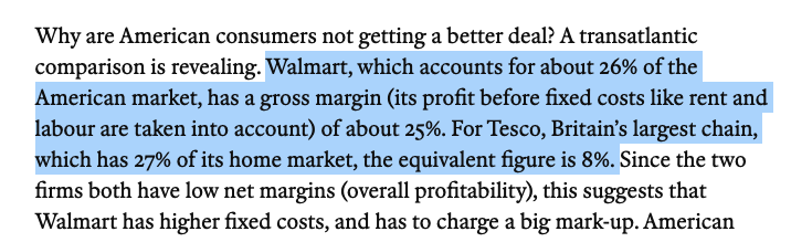 matthewstoller's tweet photo. Why do U.S. supermarkets charge such a high markups? Gross margin in the U.S. is 25%, and 8% in the U.K. https://t.co/xsLkPNiR2a https://t.co/R0nwnheVRk