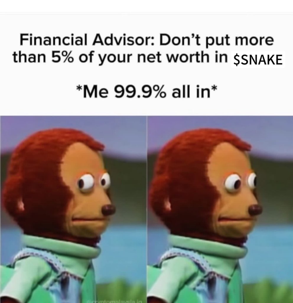 not greg (theresa) (@xalomawhale) on Twitter photo Don’t listen to that financial advisor 🧏♂️ stay tuned for more actions on <a href="/SnakeDiceDAO/">SnakeDAO</a>
$SNAKE
<a href="/Crypto__emily/">Emily’s Universe 💎</a> <a href="/successkid_sol/">Success Kid Solana</a> <a href="/BNBCHAIN/">BNB Chain</a> Don’t listen to that financial advisor 🧏♂️ stay tuned for more actions on <a href="/SnakeDiceDAO/">SnakeDAO</a>
$SNAKE
<a href="/Crypto__emily/">Emily’s Universe 💎</a> <a href="/successkid_sol/">Success Kid Solana</a> <a href="/BNBCHAIN/">BNB Chain</a>