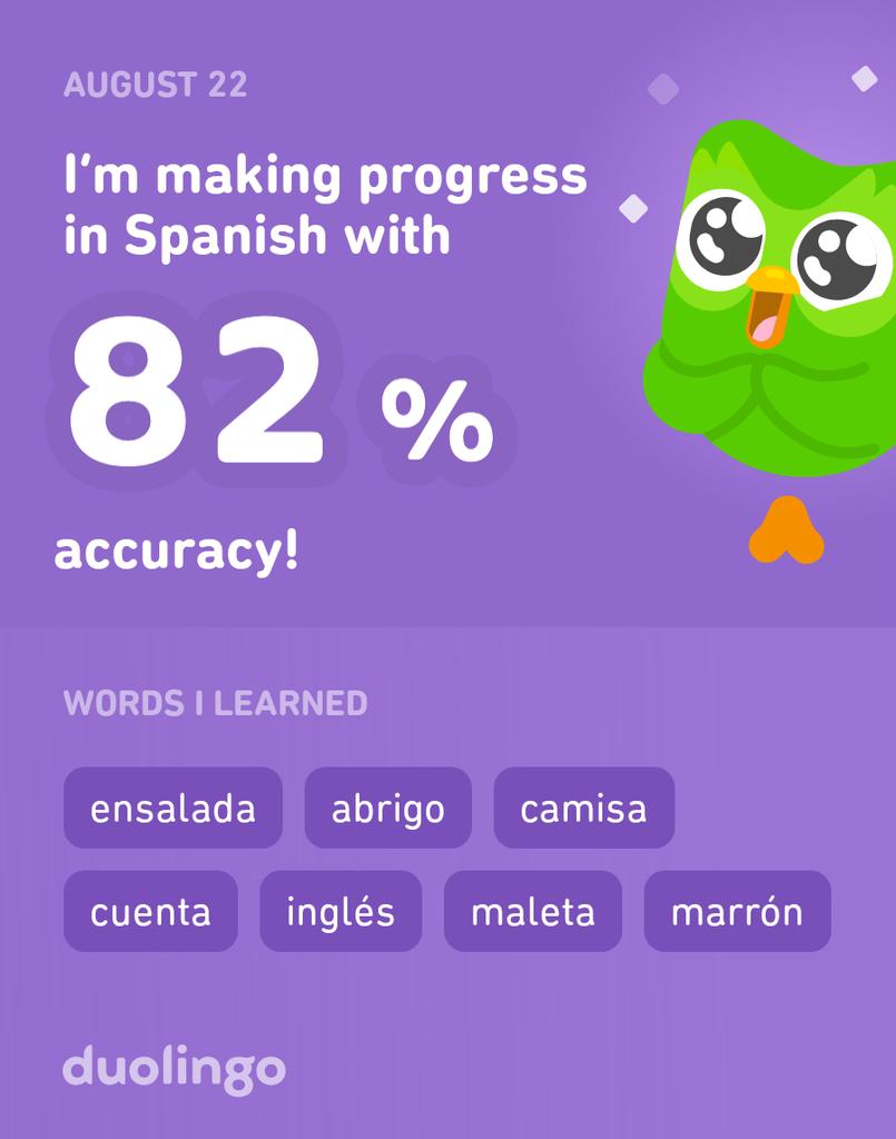RobertSerini's tweet photo. I’m learning Spanish on Duolingo! It’s free, fun, and effective. https://t.co/BsvE7zEa8A
