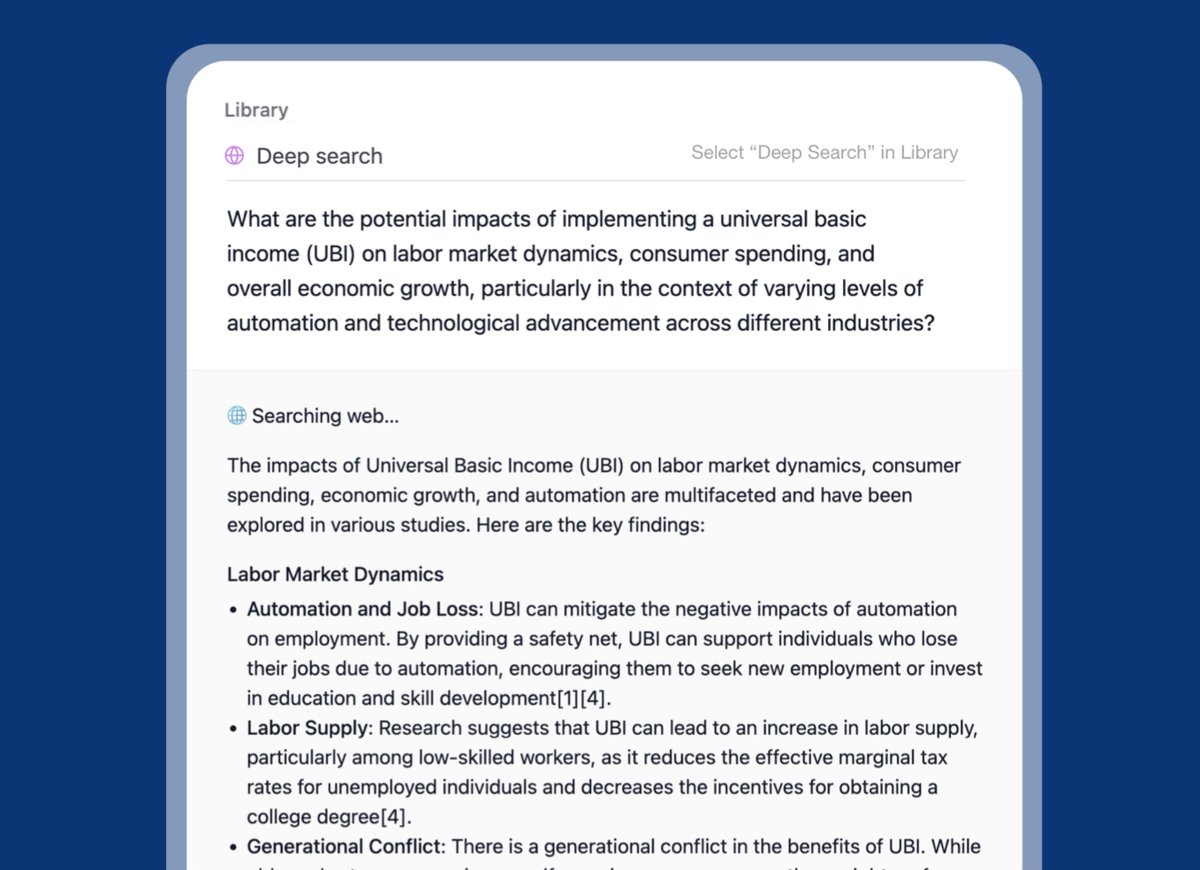 We're excited to introduce Deep Search—a new feature in Voilà's library that helps you research and find detailed &amp; accurate answers to even the most complex questions while providing links to the sources.

getvoila.ai/changelog

#ai #searchgpt #research