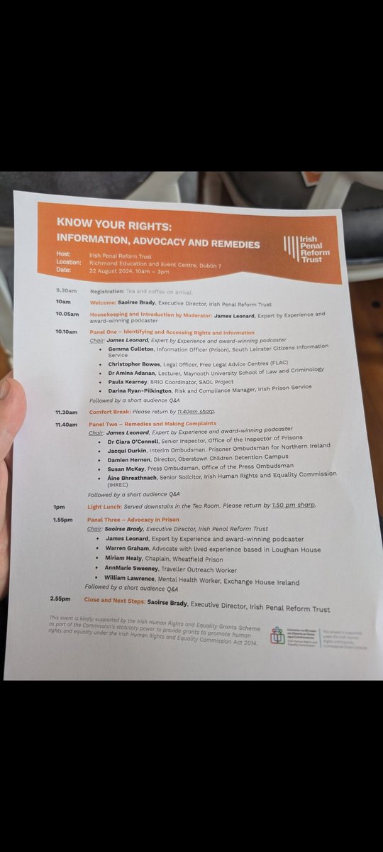 I joined my IPRT colleagues &amp; the ACFP network members at the 'Know your rights: Information, Advocacy, and Remedies' event, chaired by the brilliant <a href="/JamesLeonard85/">James Leonard</a>. Our event featured many engaging and insightful  speakers. Very proud to be part of IPRTs amazing team#KYR2024