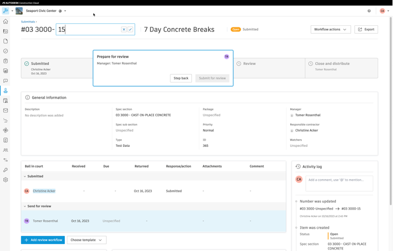 Autodesk Construction Cloud Submittals API has released some endpoints with WRITE support and some minor updates. Submittals provides a tool to create and organize submittal items,  and to track progress and report.  Learn more: bit.ly/4cvZqCr