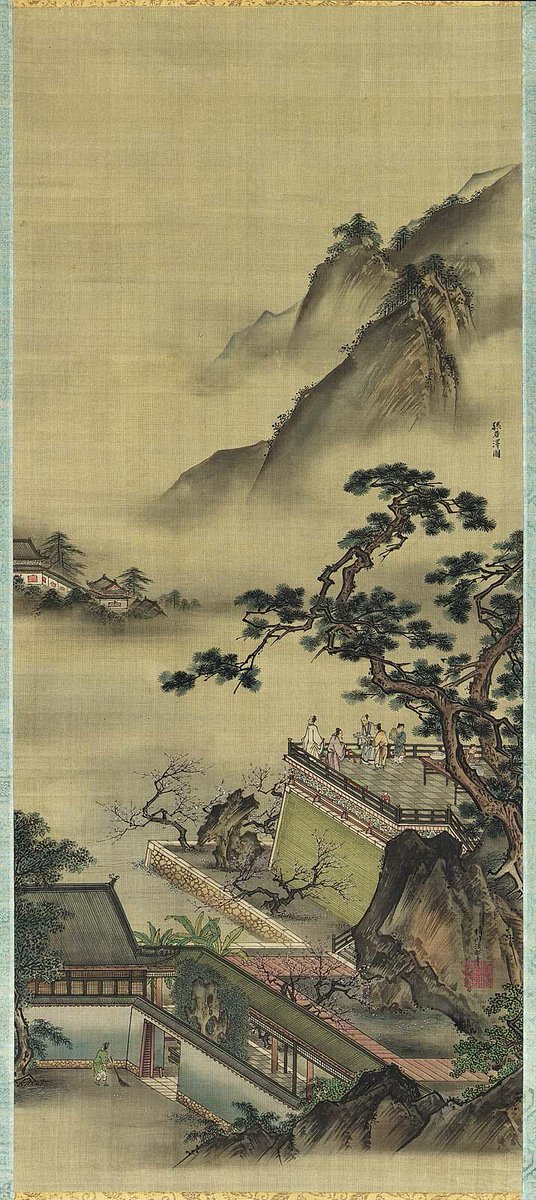 Landscape with Pavilions, attributed to Kano Seisen'in Osanobu, first half of the 19th century