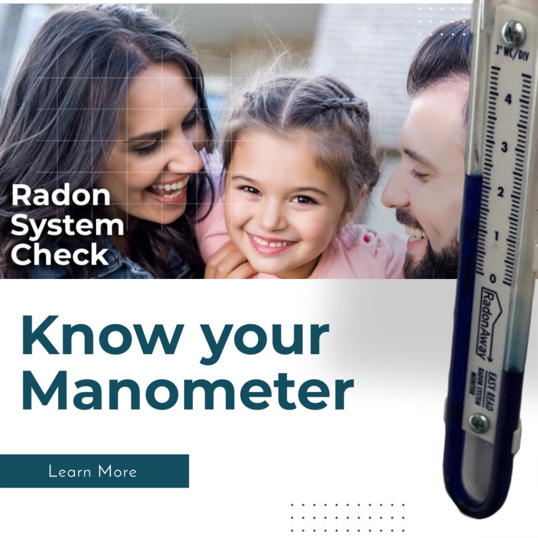 Keep your radon mitigation system in check! The manometer is your go-to for ensuring everything is running smoothly, measuring system suction, not radon levels — a quick peek can tell you if professional help is needed. 

Learn more: bit.ly/3MePxyr