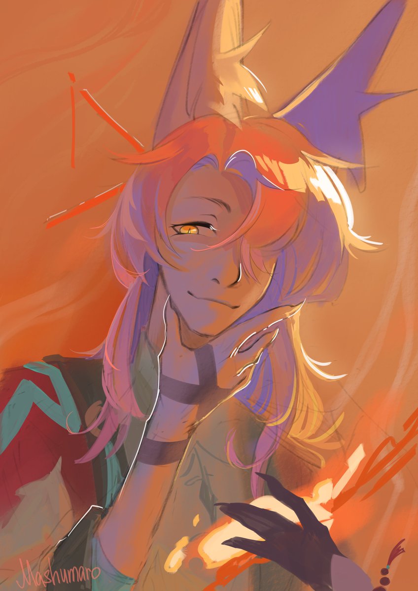 Mashuroneko's tweet image. Finally, the opportunity to draw has appeared! 
Jiaoqiu is so funny pffff

#Jiaoqiu #HSRFanart